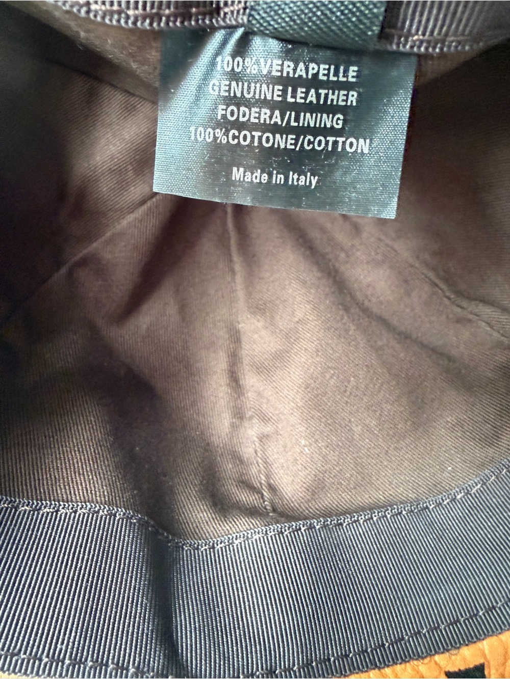 MCM Brown Monogram Leather Cap Genuine Leather Made in Italy - Picture 9 of 11